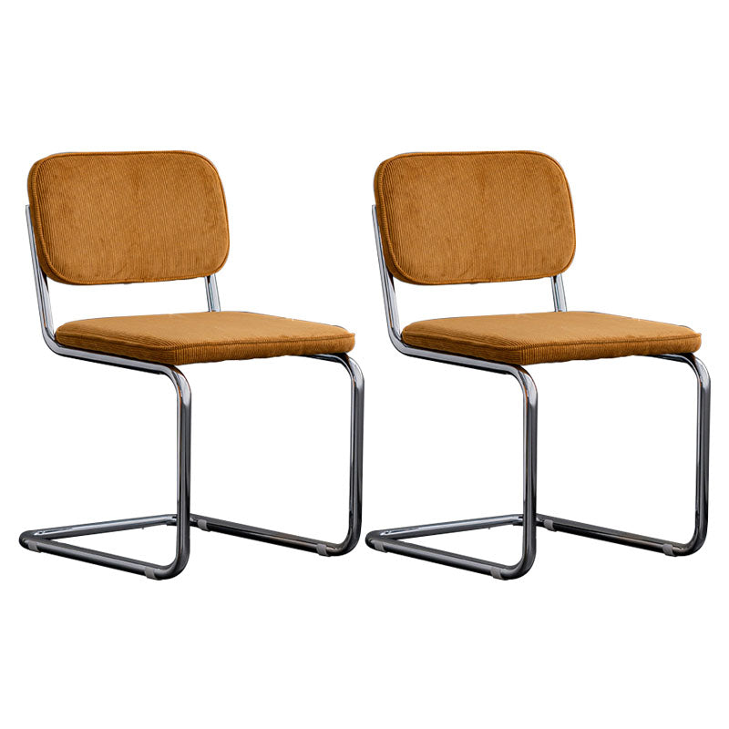 Sillas de comedor estilo moderno Sillas sin brazos con respaldo abierto y patas de metal