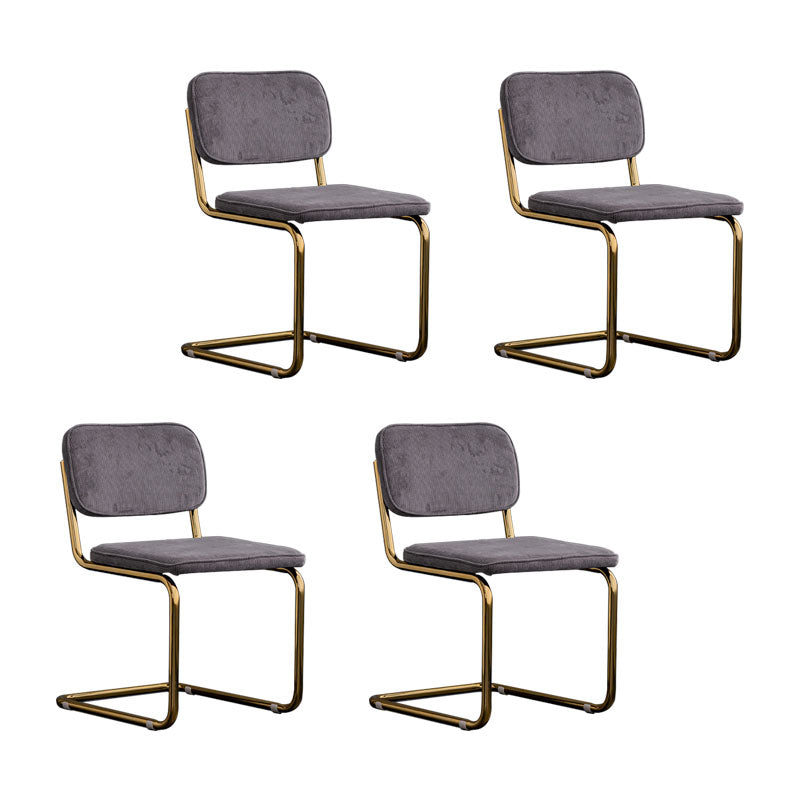 Sillas de comedor estilo moderno Sillas sin brazos con respaldo abierto y patas de metal
