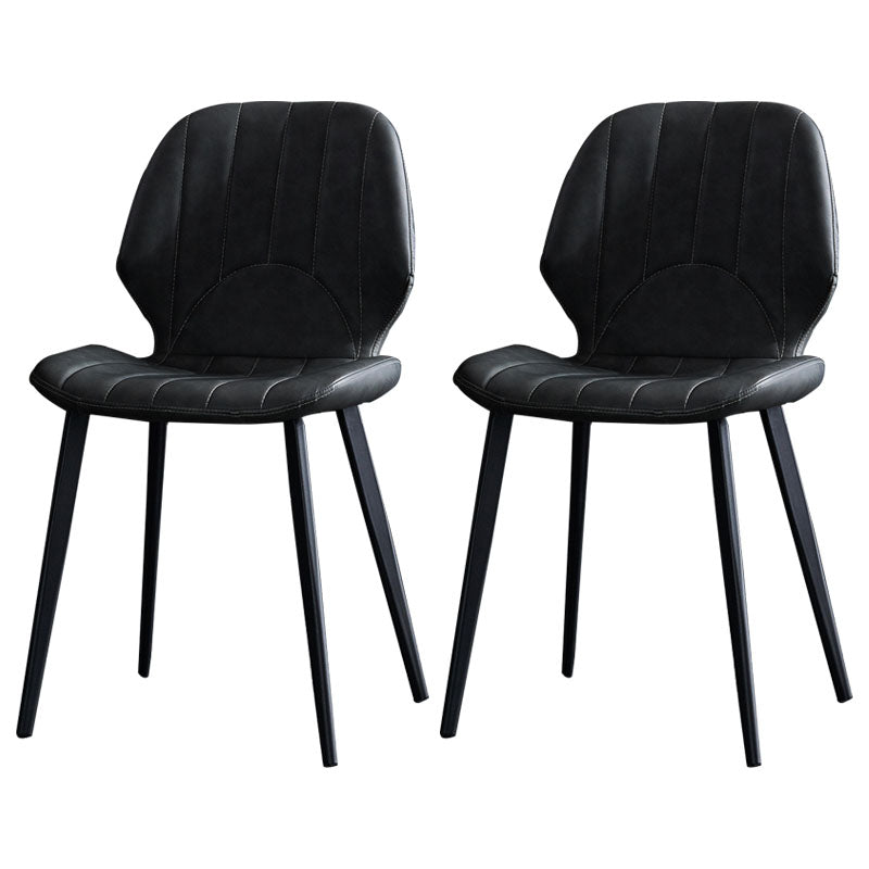 Silla de comedor contemporánea, silla lateral de metal sin brazos para cocina