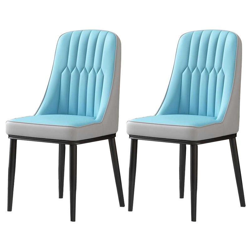 Sillas de comedor nórdicas Silla Parsons lateral sin brazos de metal para cocina