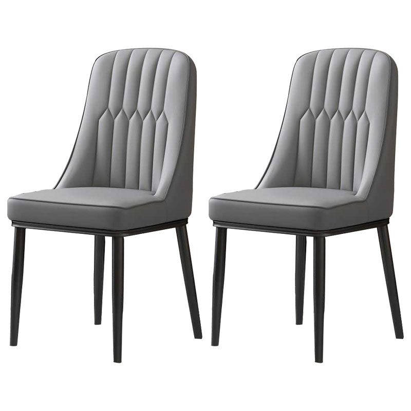 Sillas de comedor nórdicas Silla Parsons lateral sin brazos de metal para cocina