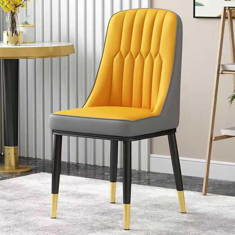 Sillas de comedor nórdicas Silla Parsons lateral sin brazos de metal para cocina