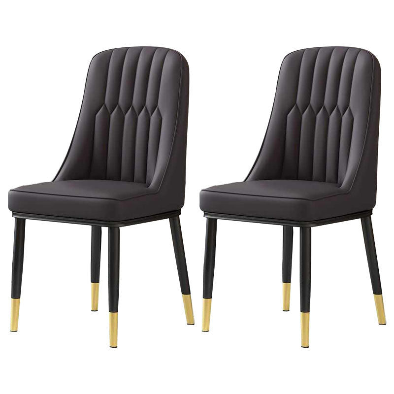 Sillas de comedor nórdicas Silla Parsons lateral sin brazos de metal para cocina