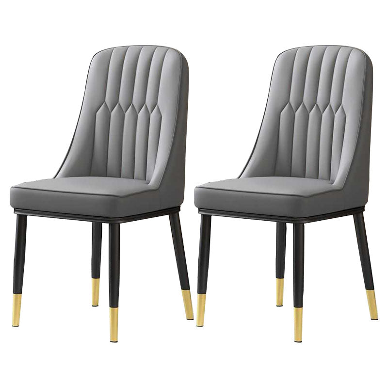 Sillas de comedor nórdicas Silla Parsons lateral sin brazos de metal para cocina