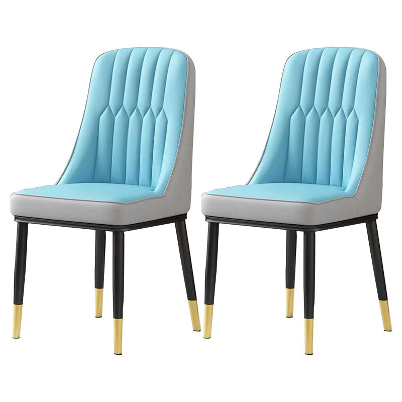 Sillas de comedor nórdicas Silla Parsons lateral sin brazos de metal para cocina
