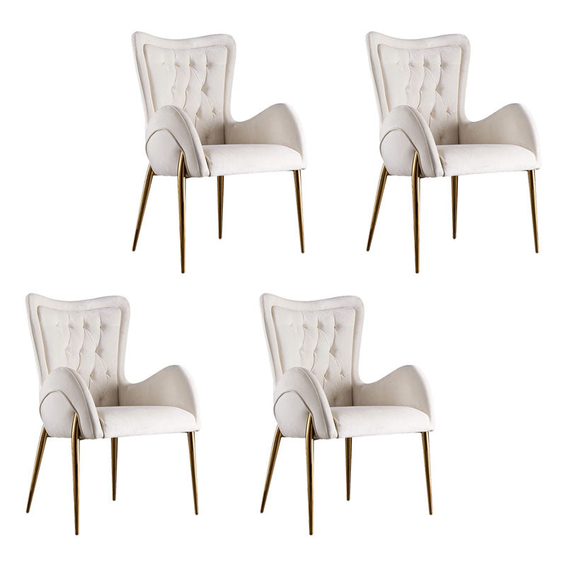 Silla de comedor de metal moderno, sillón lateral de terciopelo para uso en restaurantes