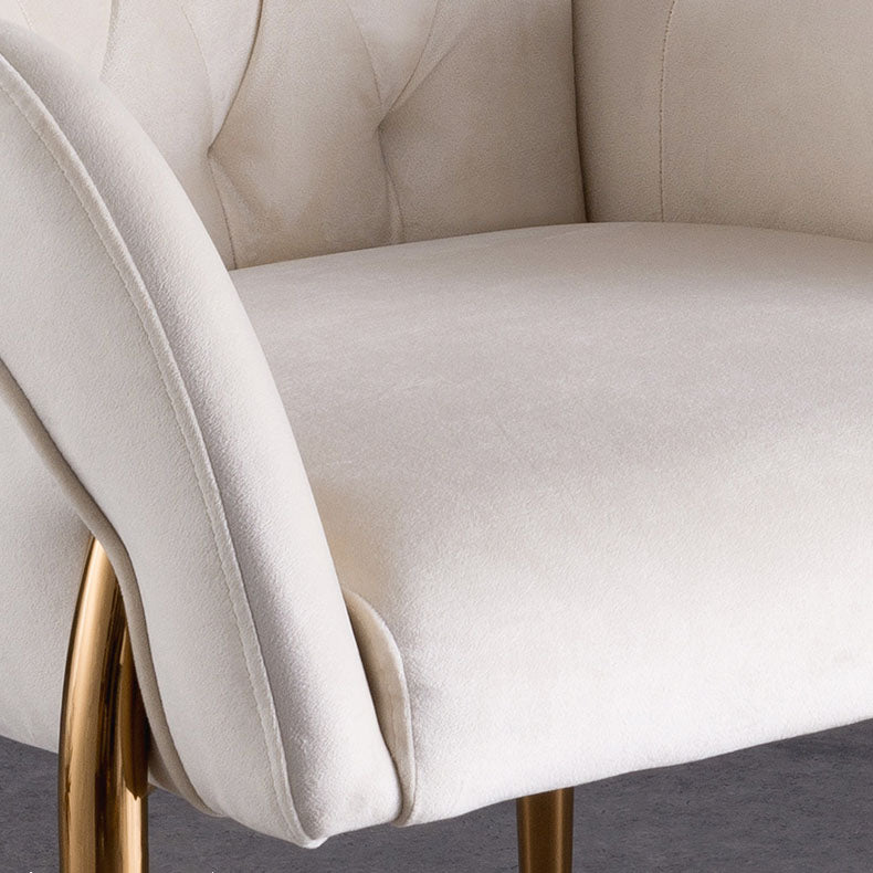 Silla de comedor de metal moderno, sillón lateral de terciopelo para uso en restaurantes