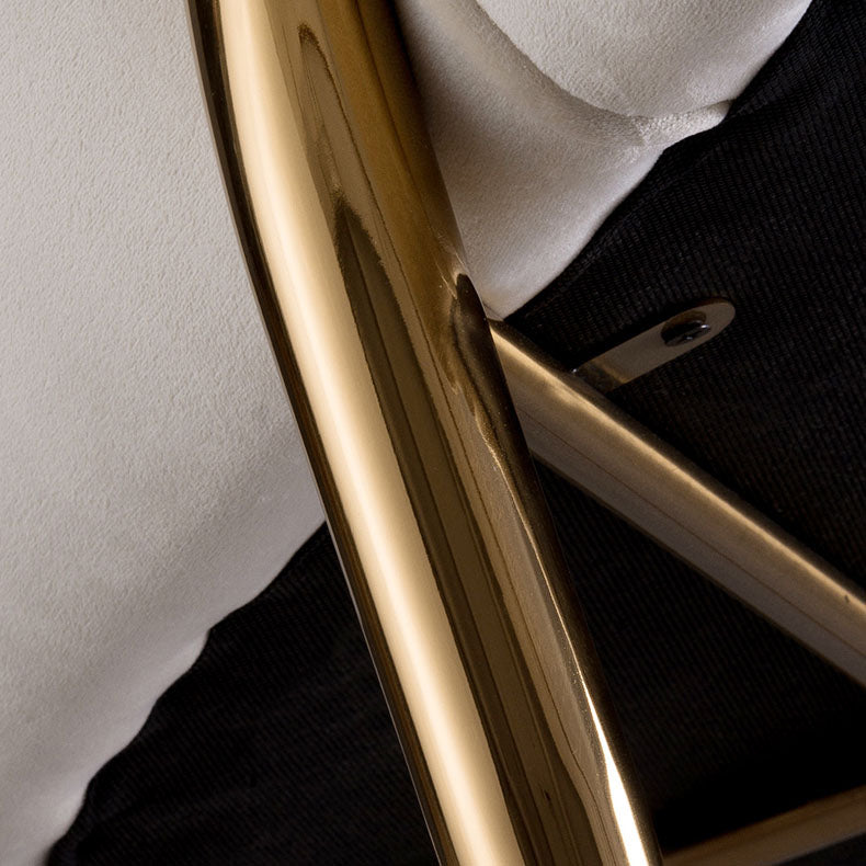 Silla de comedor de metal moderno, sillón lateral de terciopelo para uso en restaurantes