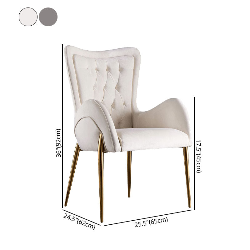 Silla de comedor de metal moderno, sillón lateral de terciopelo para uso en restaurantes