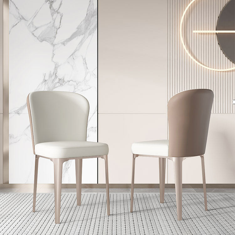 Sillas de comedor estilo moderno Silla de cocina sin brazos con patas de metal