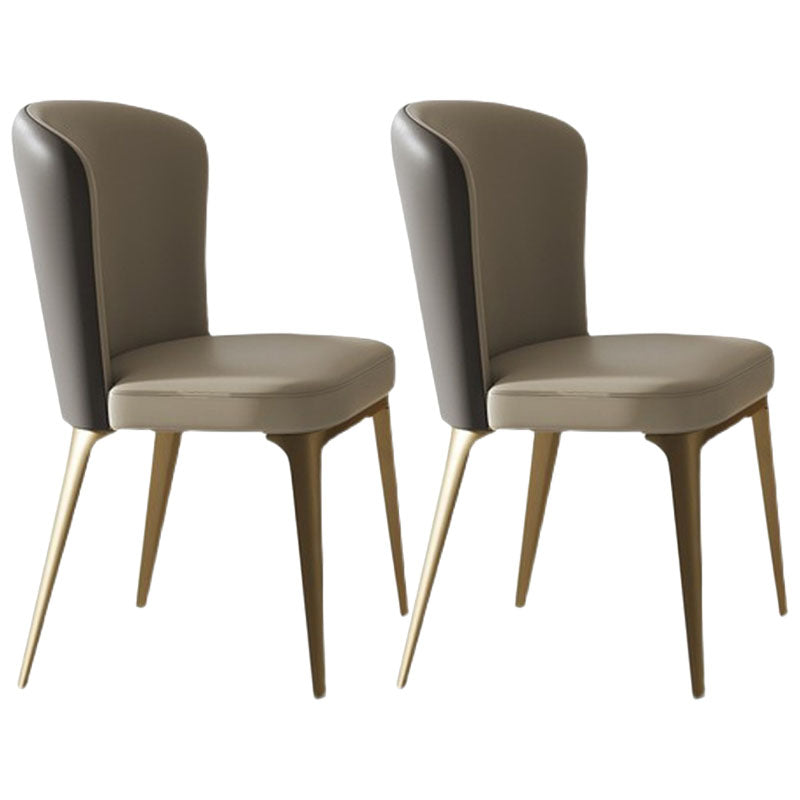 Sillas de comedor estilo moderno Silla de cocina sin brazos con patas de metal