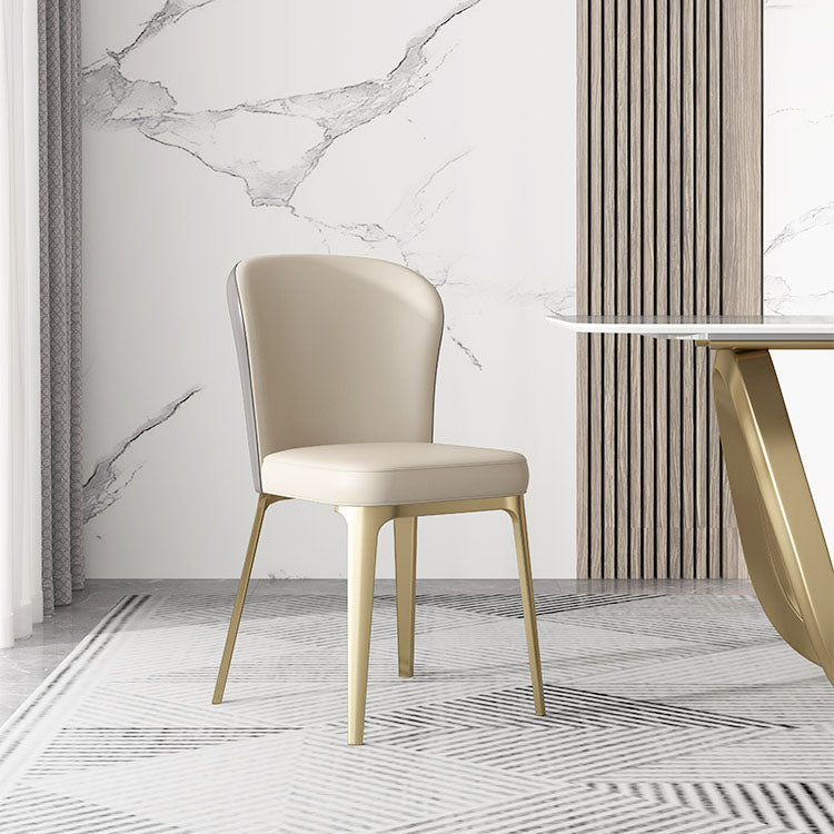 Sillas de comedor estilo moderno Silla de cocina sin brazos con patas de metal