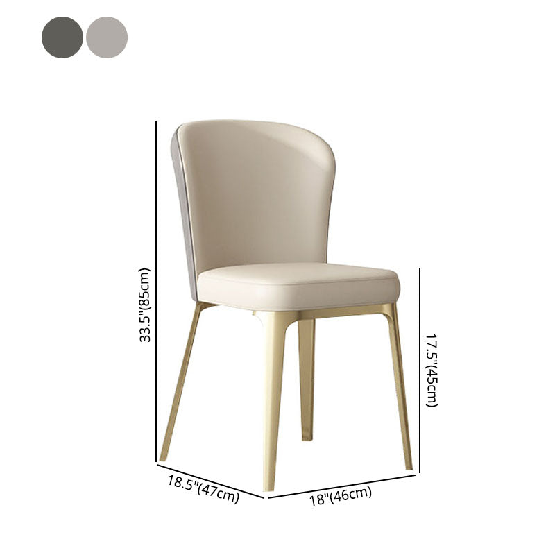 Sillas de comedor estilo moderno Silla de cocina sin brazos con patas de metal