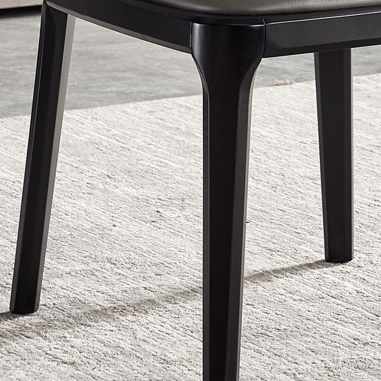 Industrial Home Parsons Silla auxiliar Silla de comedor de cuero con patas de madera