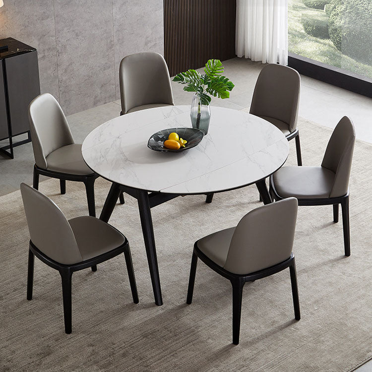 Industrial Home Parsons Silla auxiliar Silla de comedor de cuero con patas de madera