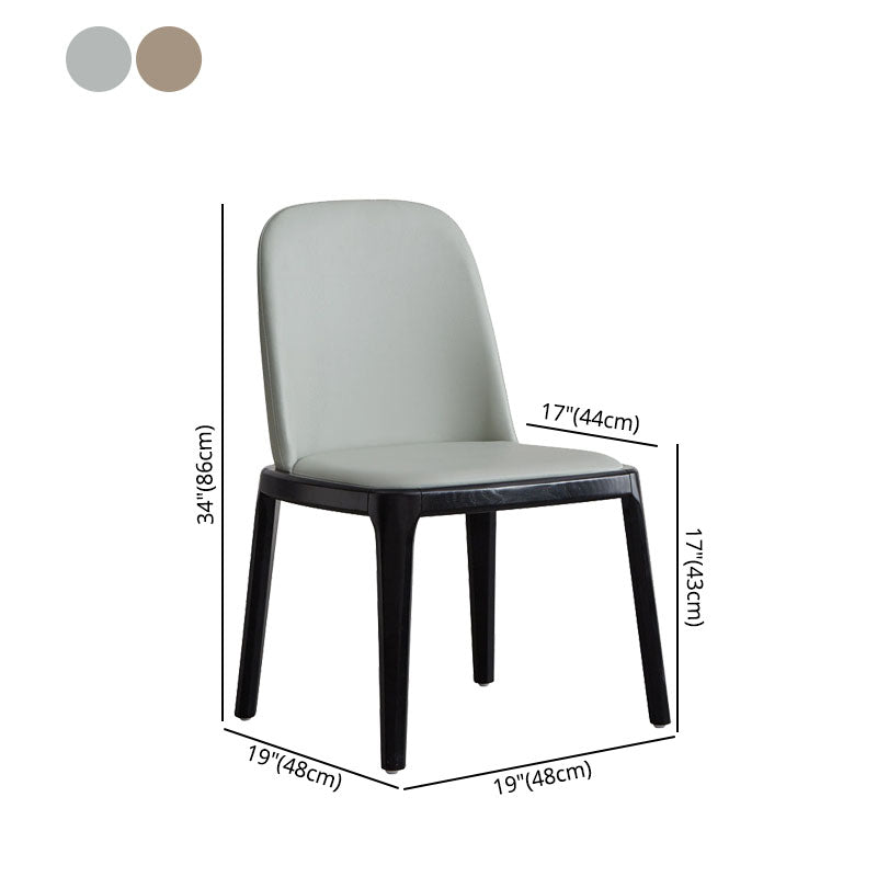 Industrial Home Parsons Silla auxiliar Silla de comedor de cuero con patas de madera