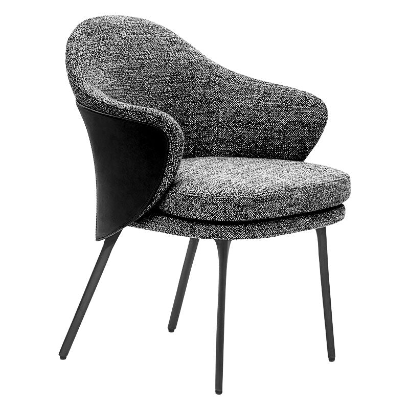 Silla de comedor de metal moderno, silla lateral de tela para uso en restaurantes