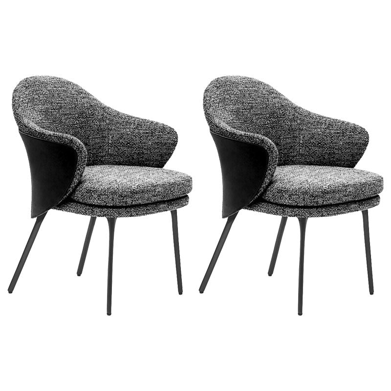 Silla de comedor de metal moderno, silla lateral de tela para uso en restaurantes