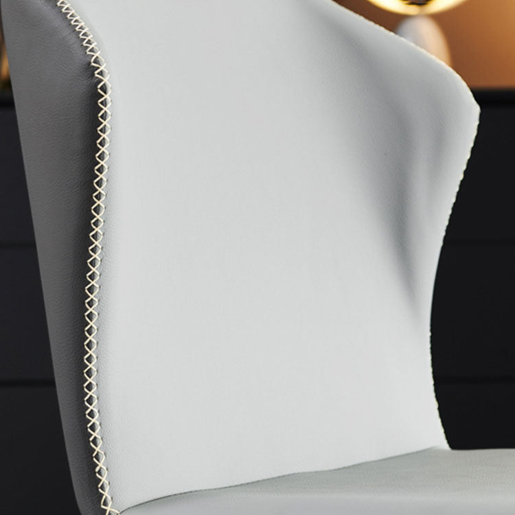 Restaurante Silla lateral de cuero contemporánea Wingback Sillas de comedor