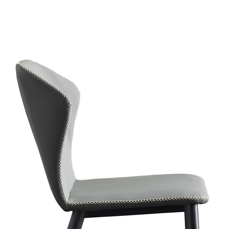 Restaurante Silla lateral de cuero contemporánea Wingback Sillas de comedor