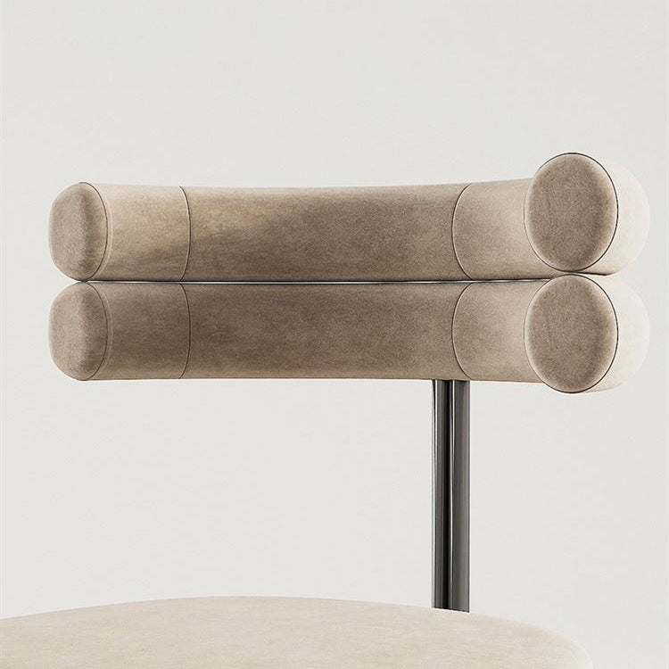 Silla sin brazos de comedor de metal moderno, silla lateral de comedor de terciopelo para uso en restaurantes