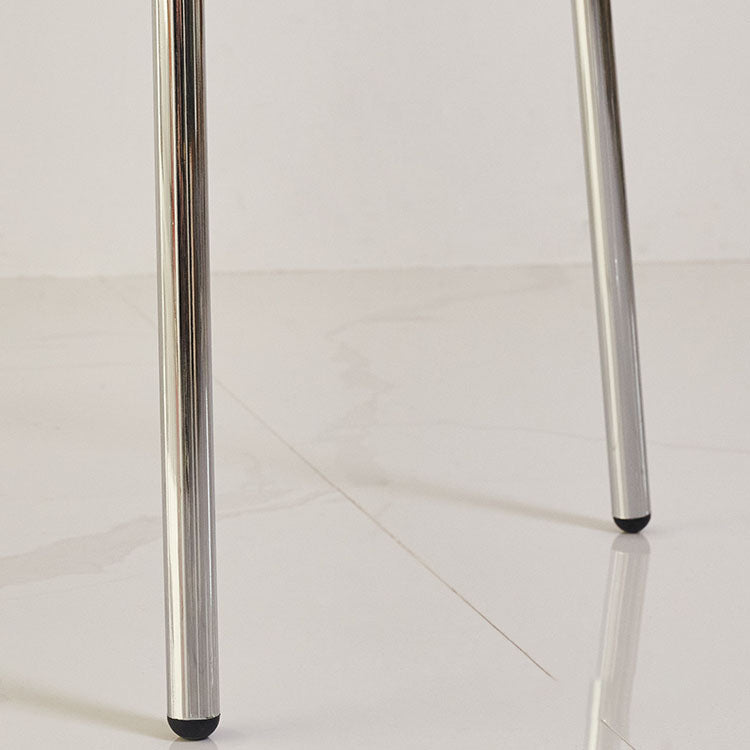 Silla sin brazos de comedor de metal moderno, silla lateral de comedor de cuero sintético para uso en restaurantes