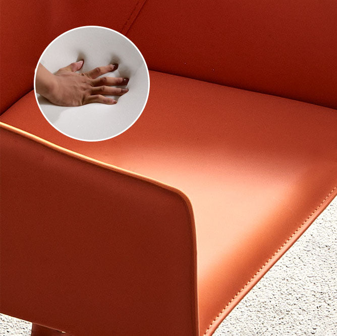 Leather Metal Modern Indoor-Outdoor Chair Dining Room Solid Back Chair