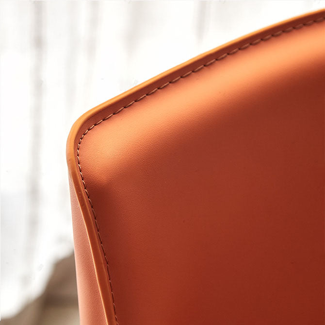 Leather Metal Modern Indoor-Outdoor Chair Dining Room Solid Back Chair
