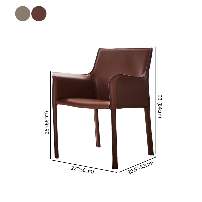 Silla moderna de metal de cuero para interiores y exteriores, sillón con respaldo sólido para comedor