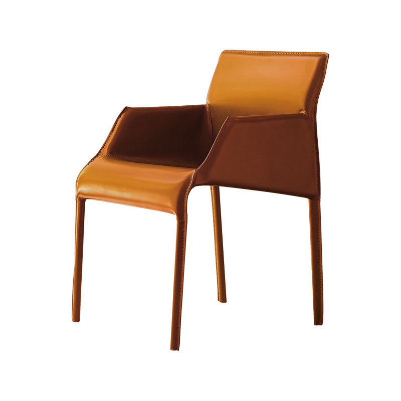 Leather Modern Indoor-Outdoor Chair Restaurant Solid Back Arm Chair