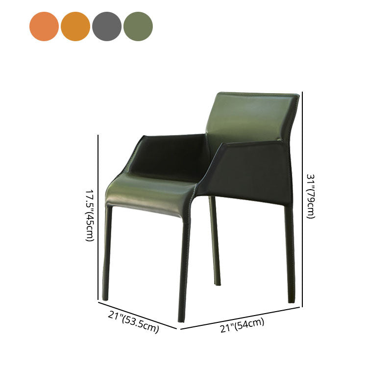 Leather Modern Indoor-Outdoor Chair Restaurant Solid Back Arm Chair