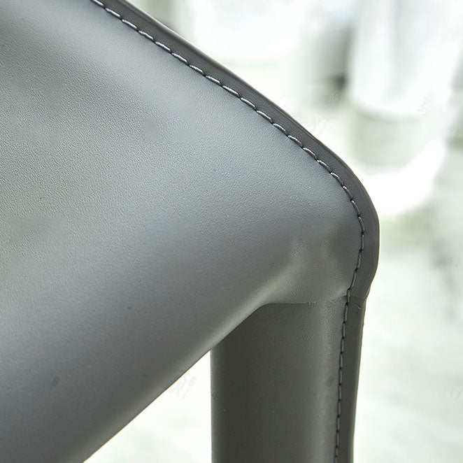 Silla de comedor de cuero moderna para interiores y exteriores, silla con respaldo sólido sin brazos