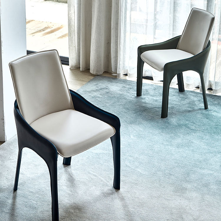 Restaurante de cuero Silla moderna Silla de comedor con respaldo sólido con brazo