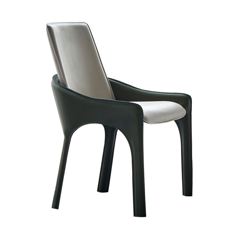 Restaurante de cuero Silla moderna Silla de comedor con respaldo sólido con brazo