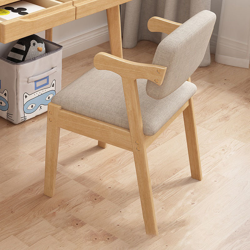 Chaise de bras intérieur scandinave rembourré en bois ouvert à l'arrière-salle à manger