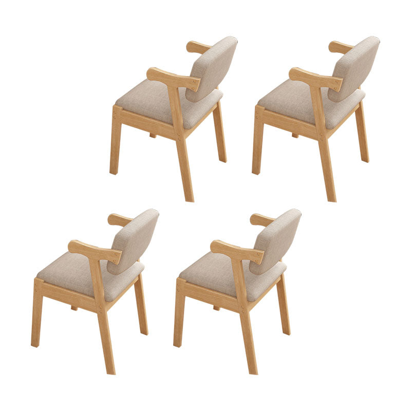 Chaise de bras intérieur scandinave rembourré en bois ouvert à l'arrière-salle à manger