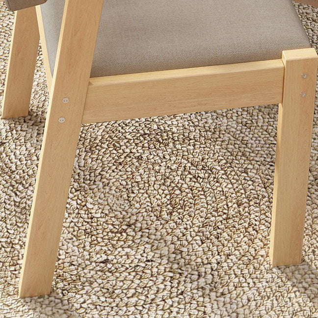 Chaise de bras intérieur scandinave rembourré en bois ouvert à l'arrière-salle à manger