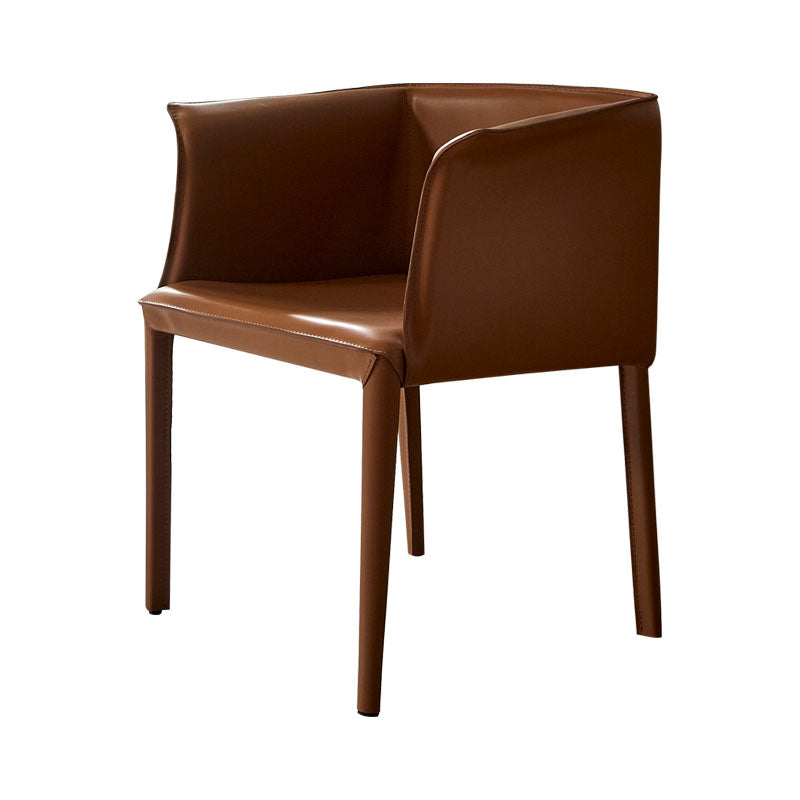 Silla de comedor moderna de cuero para restaurante Silla de comedor con respaldo sólido