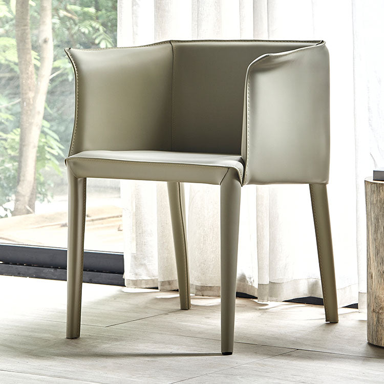 Silla de comedor moderna de cuero para restaurante Silla de comedor con respaldo sólido