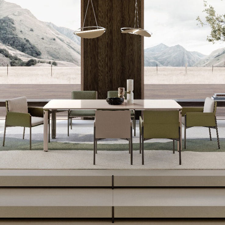 Silla de comedor tapizada con respaldo sólido de restaurante estilo diseñador