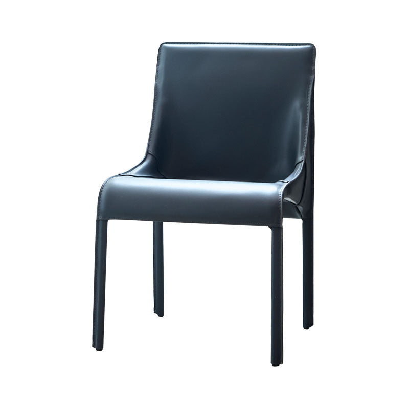 Silla de comedor contemporánea de cuero Restaurante Silla con respaldo sólido con brazo