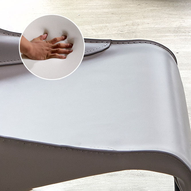 Silla de comedor contemporánea de cuero Restaurante Silla con respaldo sólido con brazo