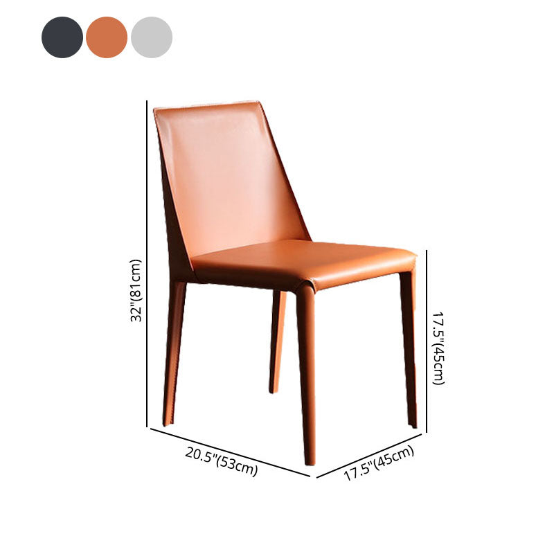 Silla de comedor de estilo moderno, sillas laterales sin brazos de metal para cocina
