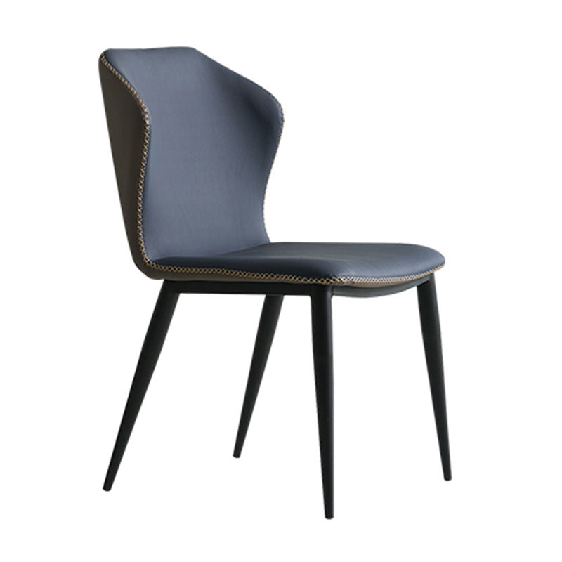 Sillas de comedor estilo moderno Sillas orejeras sin brazos para cocina con patas de metal
