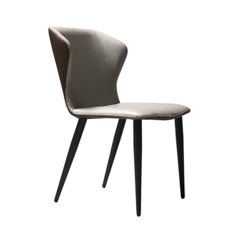 Sillas de comedor estilo moderno Sillas orejeras sin brazos para cocina con patas de metal