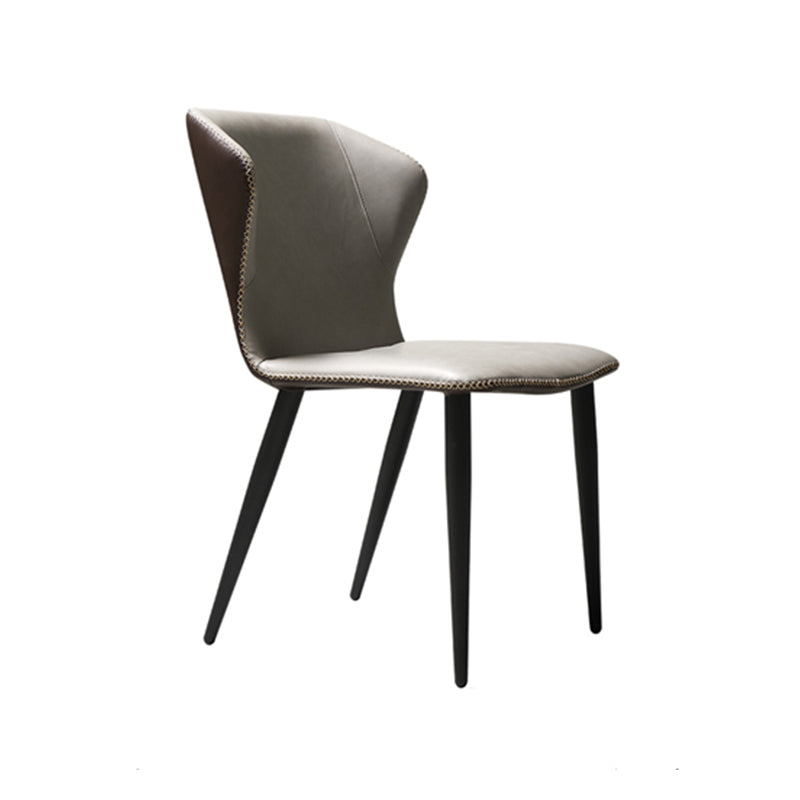 Sillas de comedor estilo moderno Sillas orejeras sin brazos para cocina con patas de metal