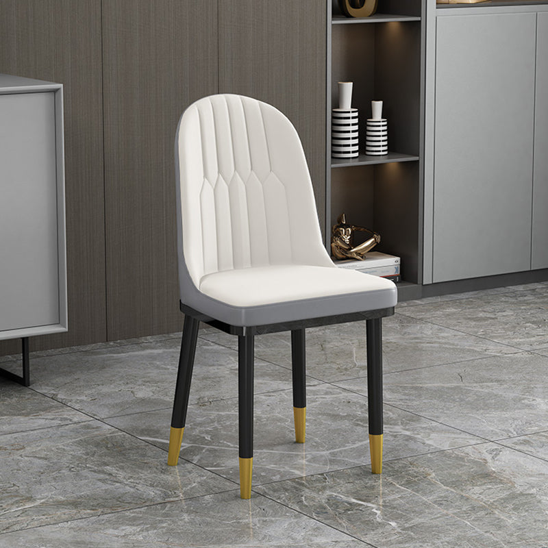 Sillas de comedor estilo Glam Sillas Parsons sin brazos con patas de metal