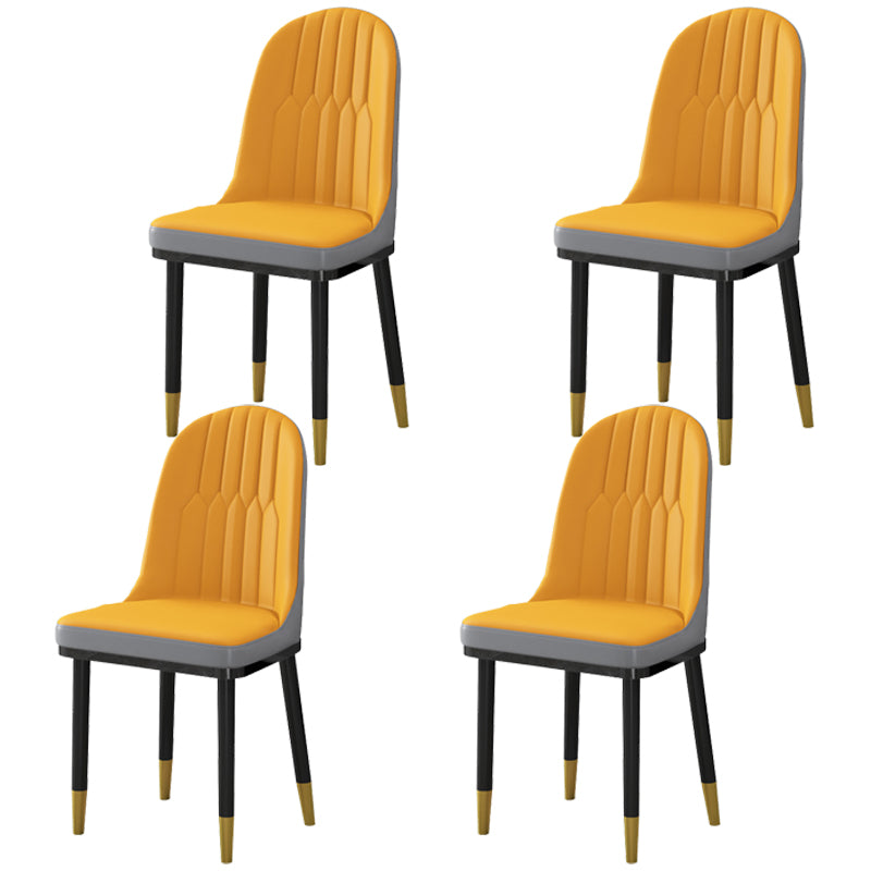 Sillas de comedor estilo Glam Sillas Parsons sin brazos con patas de metal