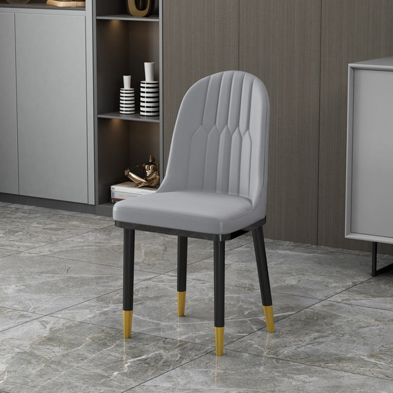 Sillas de comedor estilo Glam Sillas Parsons sin brazos con patas de metal