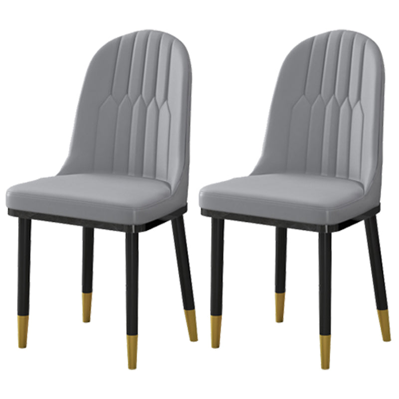 Sillas de comedor estilo Glam Sillas Parsons sin brazos con patas de metal